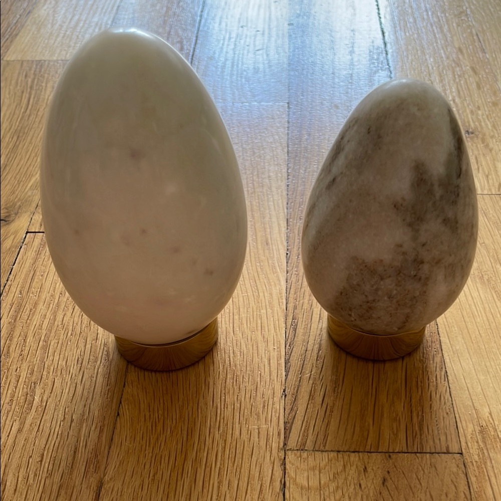 Elegant Marble Egg Decor Set - White and Gray